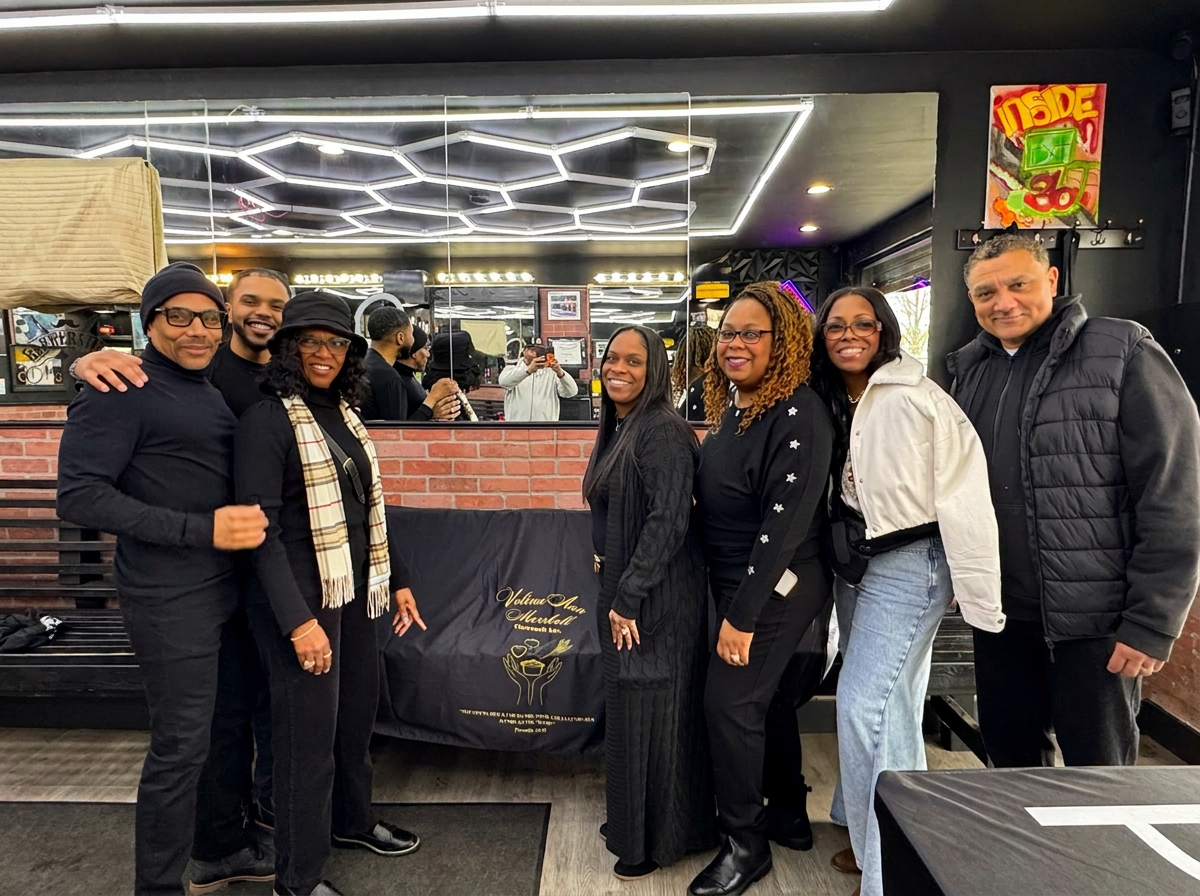 Velina Ann Marshall Outreach team and supporters gathered at a community event
